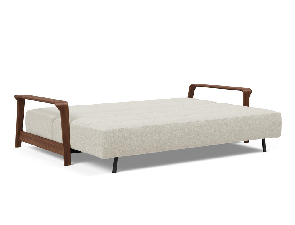 RAN D.E.L. SOFA BED in MIXED DANCE NATURAL FABRIC WITH Dark wood LEGS 527