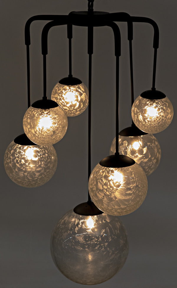 Artemis Chandelier, Steel with Black Finish