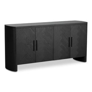 Moe's William Black Sideboard with Herringbone Doors