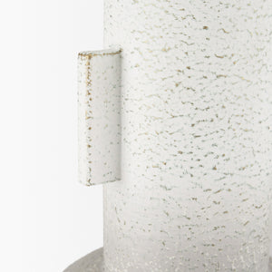 Torres Small Textured Off White w/ Gold Metal Vase