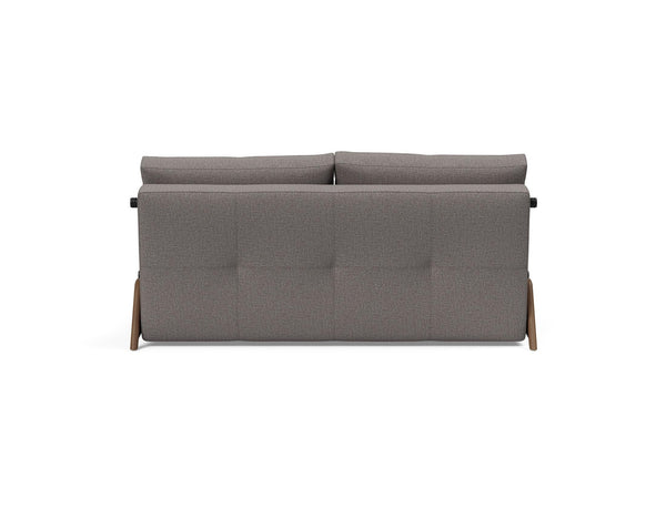 CUBED QUEEN SOFA BED in MIXED DANCE GREY FABRIC WITH Dark Wood LEGS 521