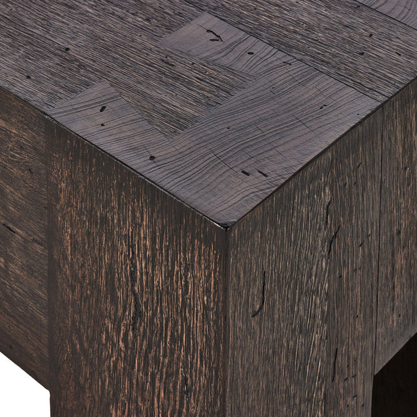 Abaso Accent Bench - Ebony Rustic Wormwood Oak
