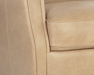 FLORENZI LOUNGE CHAIR - LATTE LEATHER