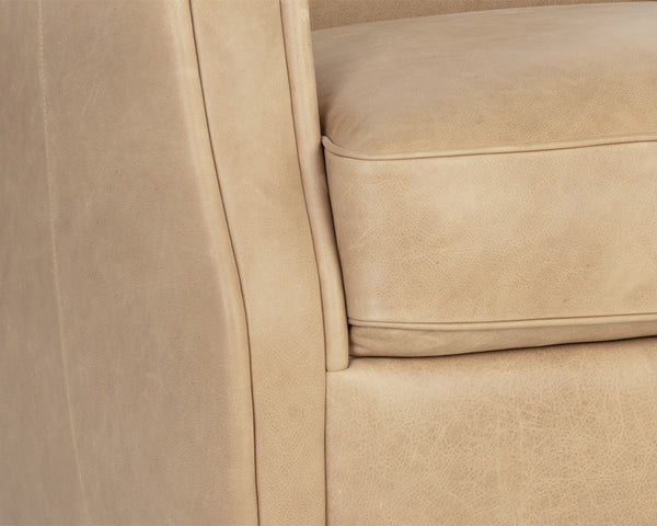 FLORENZI LOUNGE CHAIR - LATTE LEATHER