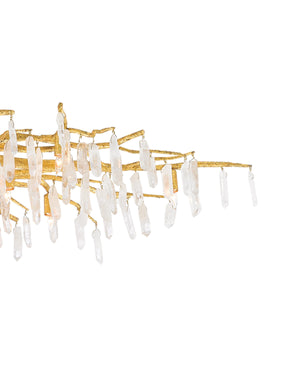 Forest Light Semi-Flush In Washed Lucerne Gold & Natural