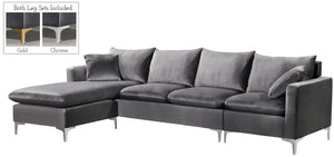 Lucy 2pc. Reversible Sectional In Grey Velvet