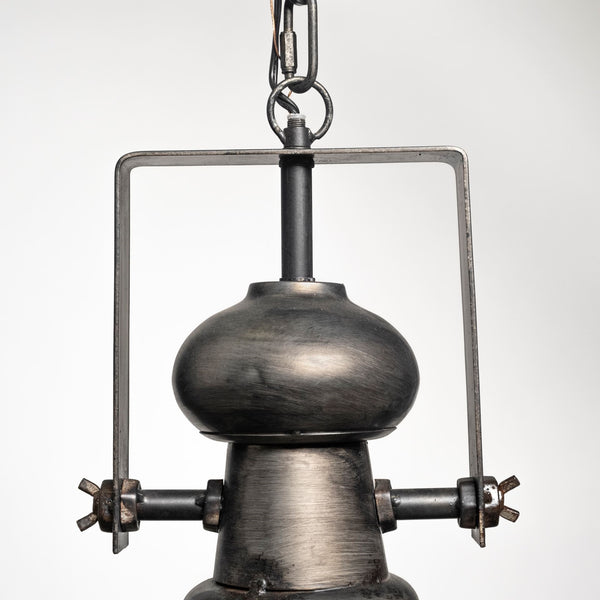 Bashaw I 17x20 Gray Toned Metal Dome Pendant Light