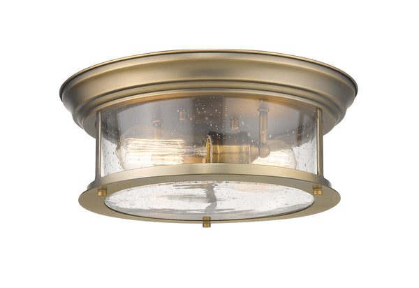 Sonna 2 Light Flush Mount in Heritage Brass Finish
