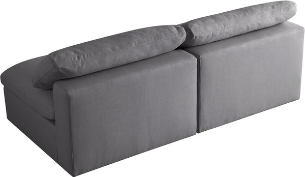 Carmen Cloud Modular Armless Sofa In Grey Linen Fabric