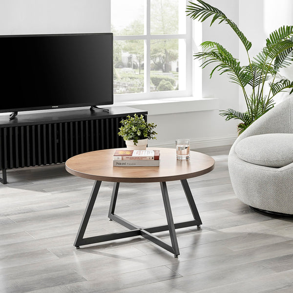 Courtdale KD Round Coffee Table , Gliese Brown