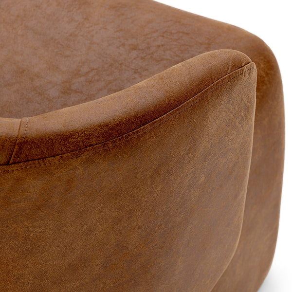 Halstead Upholstered Dining Chair - Cognac Leather