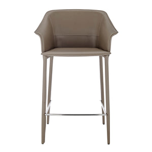 Callie Recycled Leather Counter Stool, Light Mocha