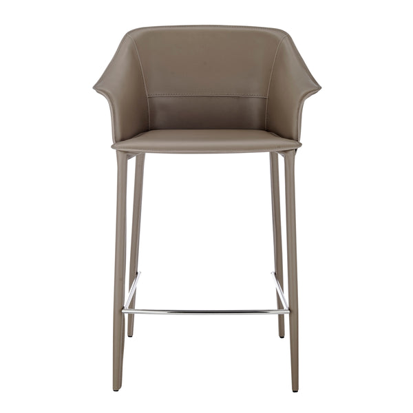 Callie Recycled Leather Counter Stool, Light Mocha