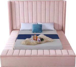 Joanne Full Bed In Pink Velvet