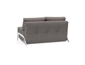 CUBED FULL SOFA BED in MIXED DANCE GREY FABRIC WITH Chrome legs 521