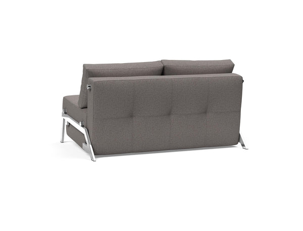 CUBED FULL SOFA BED in MIXED DANCE GREY FABRIC WITH Chrome legs 521