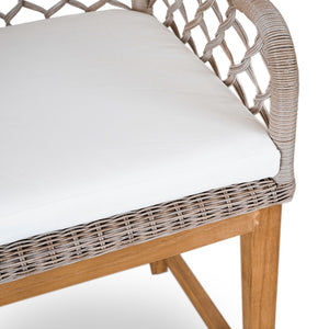 Paulo Outdoor Counter Stool - Gray Teak & Olefin