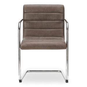 Pedro Dining Chair Dark Brown Leather Set of Two