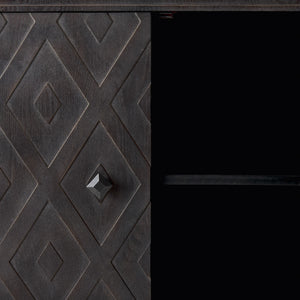 Lennon 47.2L x 15.0W x 33.1H Dark Brown Fir Veneer 4 Door Demilune Cabinet
