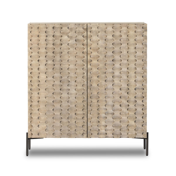 Raffael Bar Cabinet In Carvd Stonewash Grey