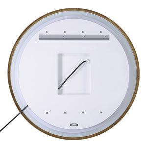 Crofton Lighted Brass Round Mirror