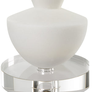 Lido White Stone Candleholders, Set/2