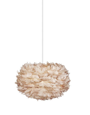 Eos Medium Plug-In Pendant in Light Brown with White Cord