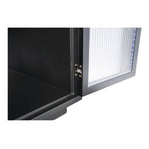 Salone Cabinet in Black with Reeded Glass
