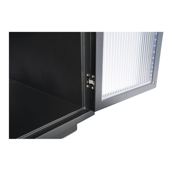 Salone Cabinet in Black with Reeded Glass