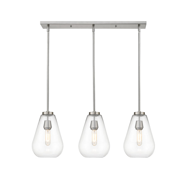 Ayra 3 Light Island/Billiard in Brushed Nickel Finish