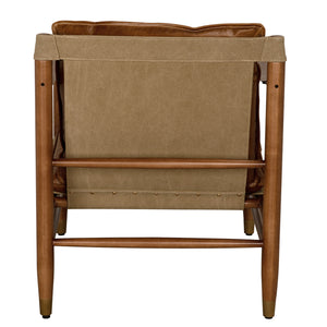 Luther Chair, Cuba Brown Leather W/Canvas