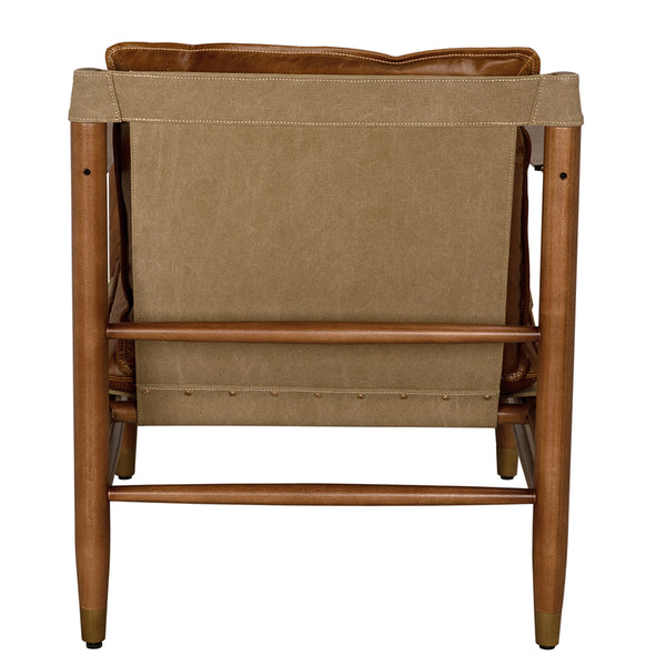 Luther Chair, Cuba Brown Leather W/Canvas