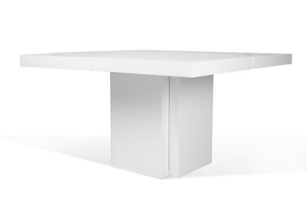 dusk 59" dining table in high gloss white