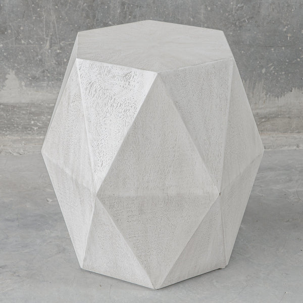 Volker White Geometric Accent Table