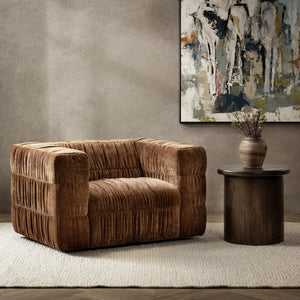 Afeela Upholstered Swivel Chair - Bronze Polyester