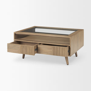 Sable  38.0L x 27.0W x 18.0H Light Brown Wood Coffee Table