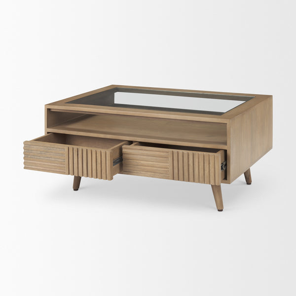 Sable  38.0L x 27.0W x 18.0H Light Brown Wood Coffee Table