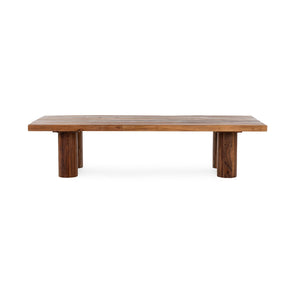 Alto Solid Wood Rectangle Coffee Table - Rustic Brown