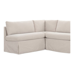 Moe's Fable L-Shape Dining Banquette with Slipcover, Beige