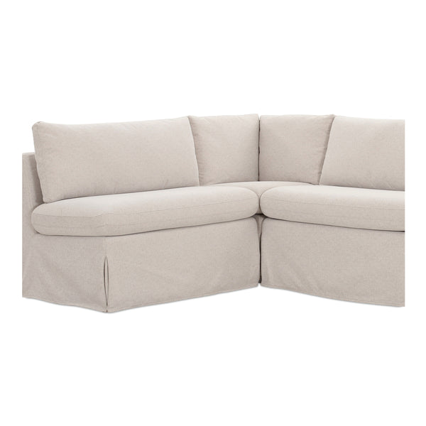 Moe's Fable L-Shape Dining Banquette with Slipcover, Beige