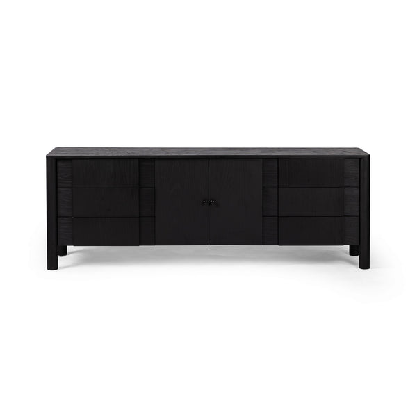 Pollard Media Console In Brushed Ebony Oak