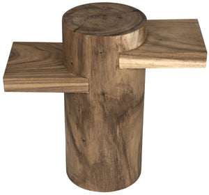 Tabula Munggur Wood Side Table with Semi-Gloss Finish