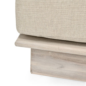 Livia Teak Outdoor Square Ottoman in Taupe