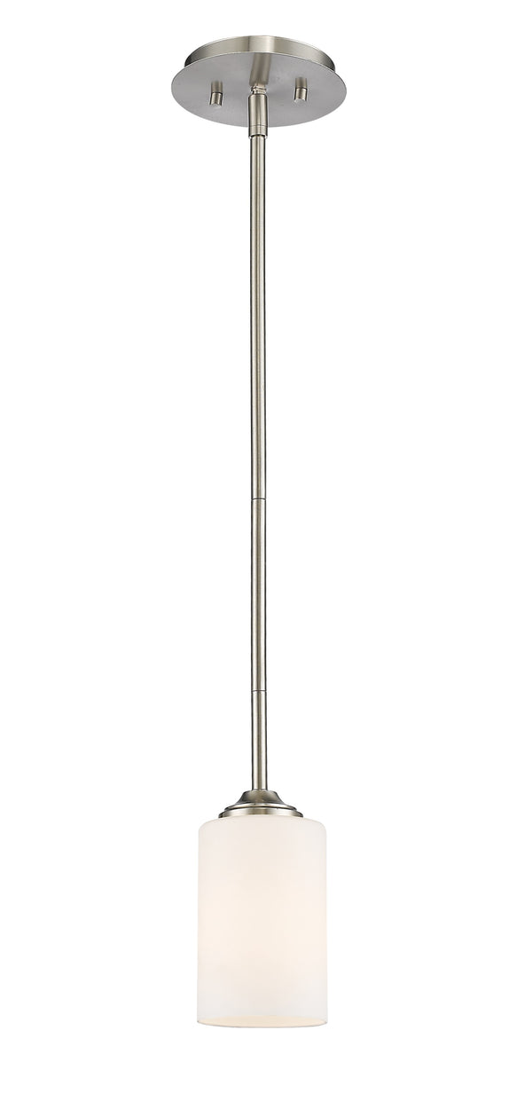 Bordeaux 1 Light Mini Pendant in Brushed Nickel Finish