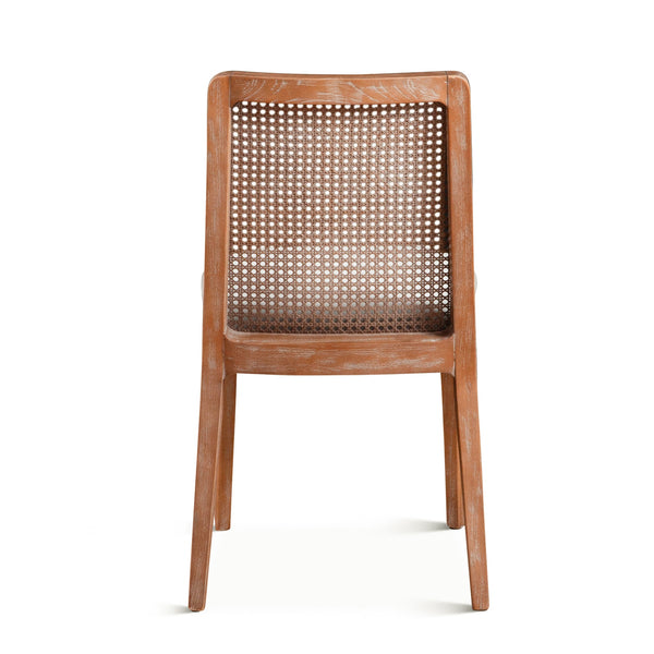 Simone 30" Upholstered Off-White Cane Back Dining Chair