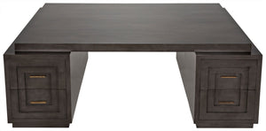 Mentor Pale Mahogany and Veneer Desk with Brass Pulls