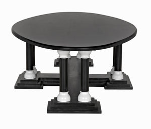 Desoto Coffee Table, Hand Rubbed Black and Solid White