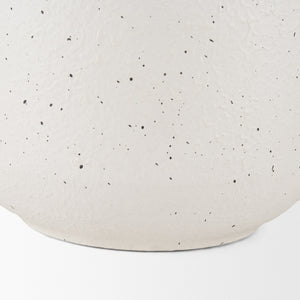 Treva Tall White w/ Black Speckles Metal Vase