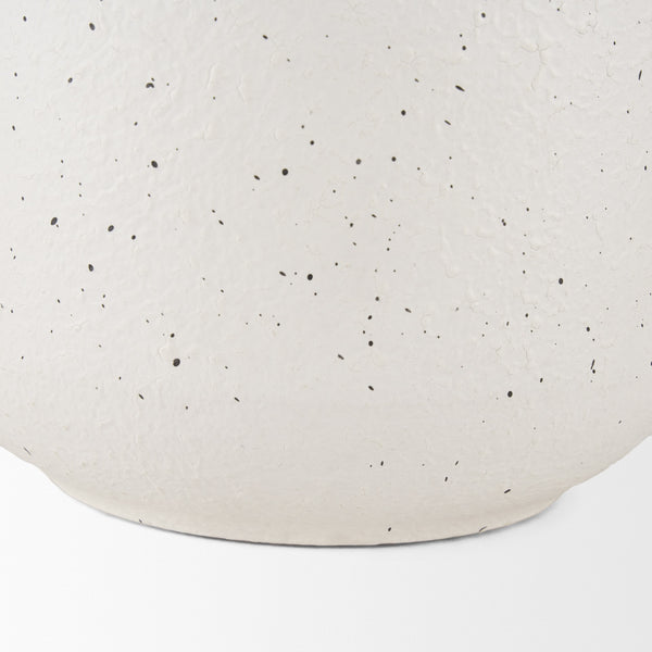Treva Tall White w/ Black Speckles Metal Vase