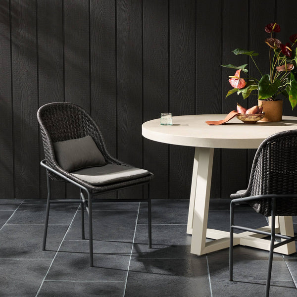 Jericho Outdoor Dining Chair In Vintage Coal And Charcoal Iron And Arashi Graphite